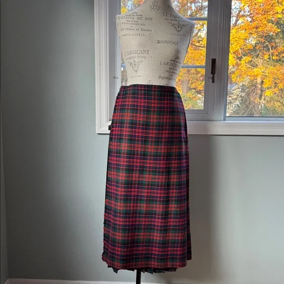 The Scotch House vintage tartan plaid kilt long maxi skirt EVC small - Picture 2 of 10